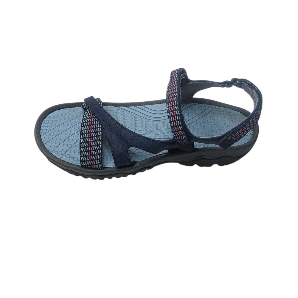 Baretraps Sport Sandals Women 8 Navy Blue Multi Strap Hiking Walking Comfort